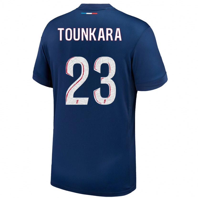 Danxen Enfant Maillot Aïssatou Tounkara #23 Bleu Marine Blanc Tenues Domicile 2024/25 T-Shirt