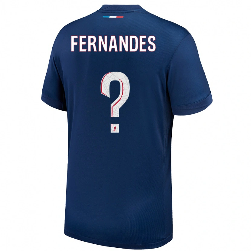 Danxen Enfant Maillot Rafaël Fernandes #0 Bleu Marine Blanc Tenues Domicile 2024/25 T-Shirt