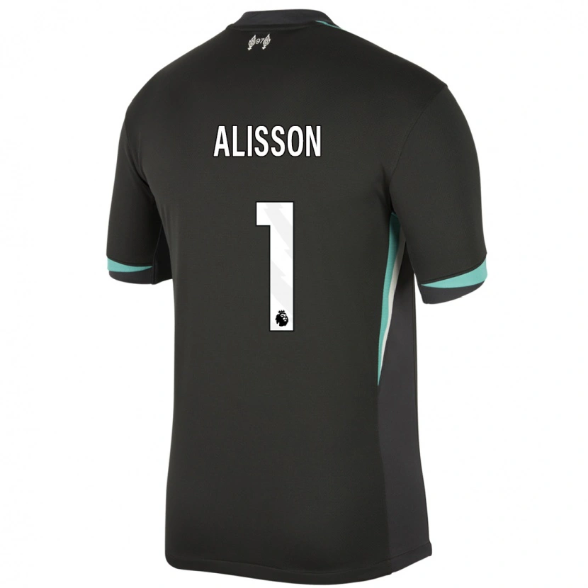 Danxen Enfant Maillot Alisson #1 Noir Anthracite Blanc Tenues Extérieur 2024/25 T-Shirt