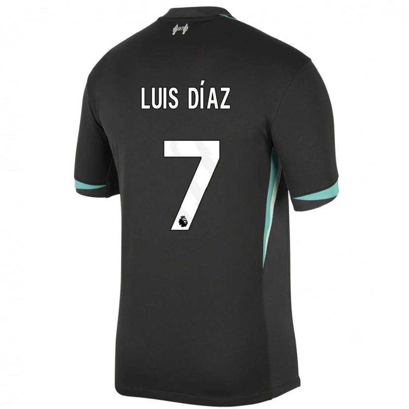 Danxen Enfant Maillot Luis Díaz #7 Noir Anthracite Blanc Tenues Extérieur 2024/25 T-Shirt