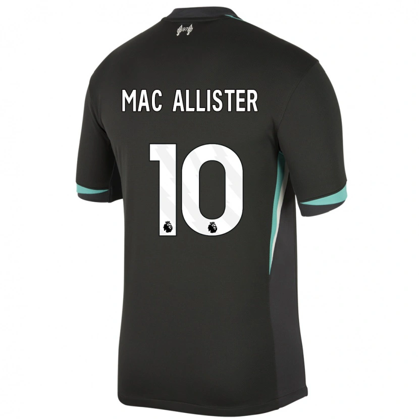 Danxen Enfant Maillot Alexis Mac Allister #10 Noir Anthracite Blanc Tenues Extérieur 2024/25 T-Shirt