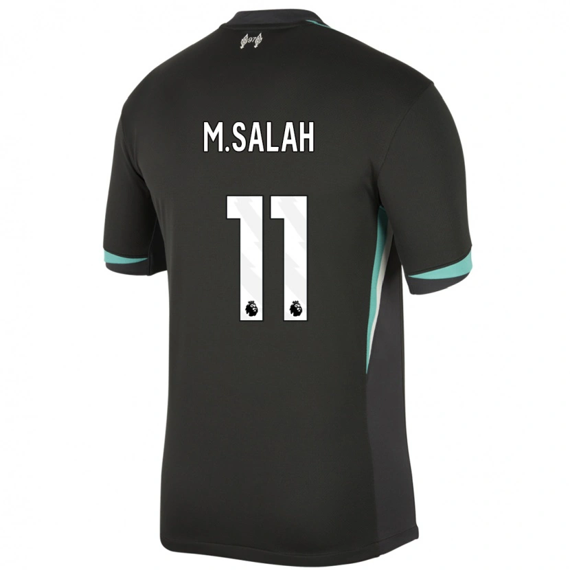 Danxen Enfant Maillot Mohamed Salah #11 Noir Anthracite Blanc Tenues Extérieur 2024/25 T-Shirt