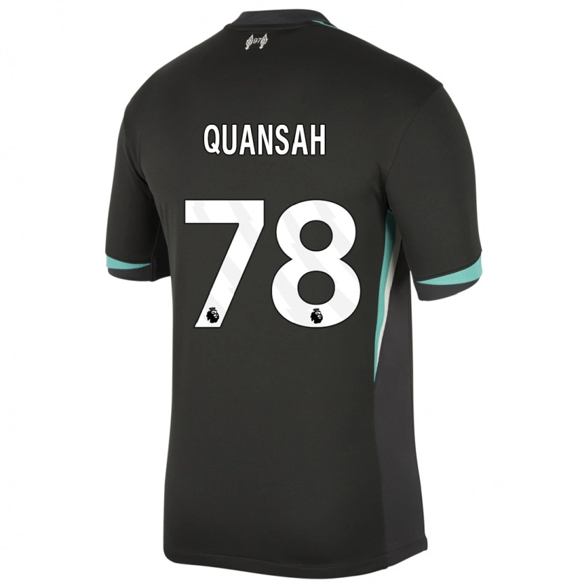 Danxen Enfant Maillot Jarell Quansah #78 Noir Anthracite Blanc Tenues Extérieur 2024/25 T-Shirt