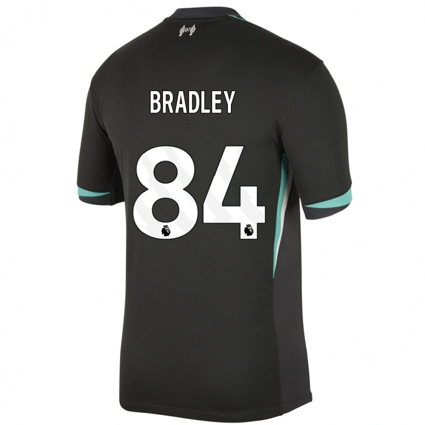 Danxen Enfant Maillot Conor Bradley #84 Noir Anthracite Blanc Tenues Extérieur 2024/25 T-Shirt