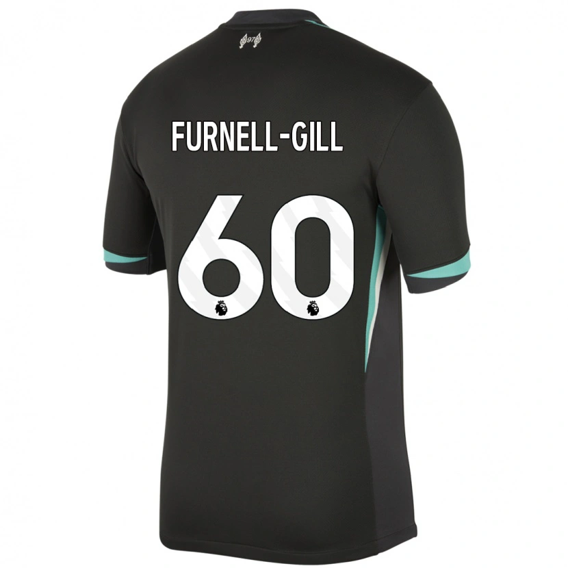 Danxen Enfant Maillot Luca Furnell-Gill #60 Noir Anthracite Blanc Tenues Extérieur 2024/25 T-Shirt