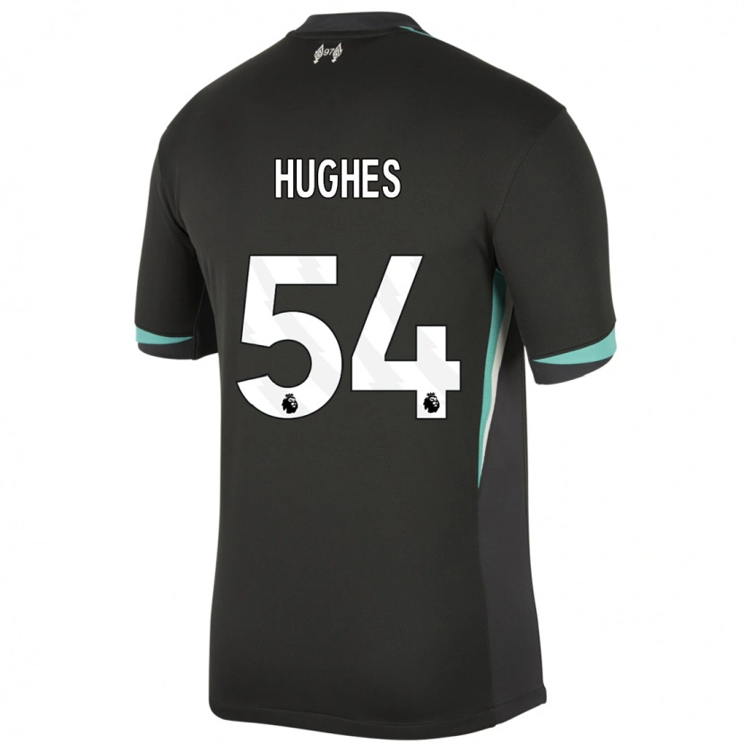 Danxen Enfant Maillot Liam Hughes #54 Noir Anthracite Blanc Tenues Extérieur 2024/25 T-Shirt