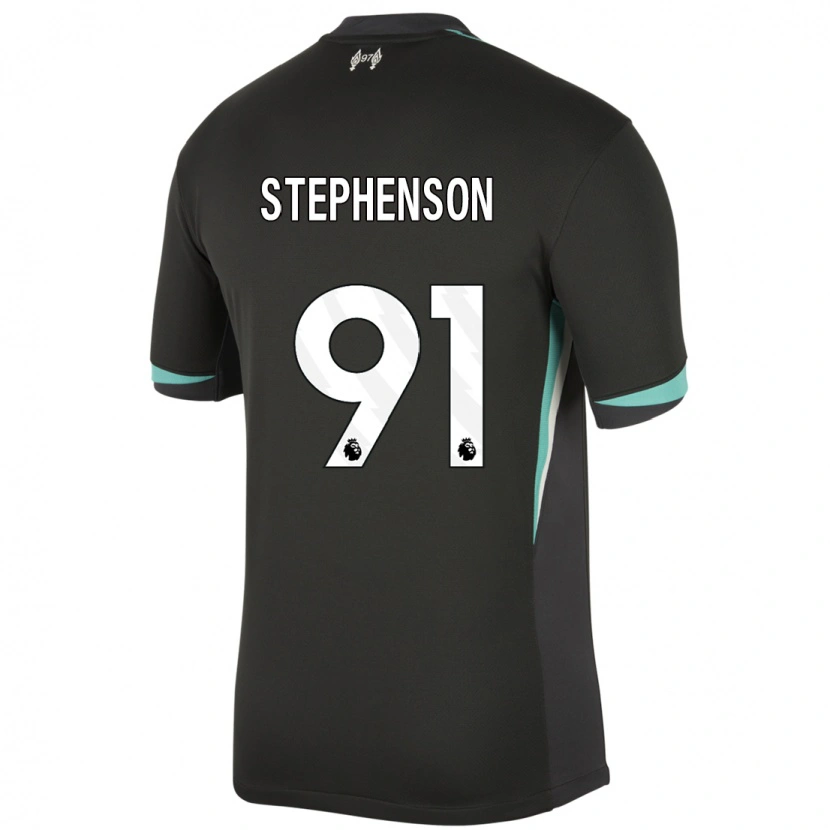 Danxen Enfant Maillot Luca Stephenson #91 Noir Anthracite Blanc Tenues Extérieur 2024/25 T-Shirt