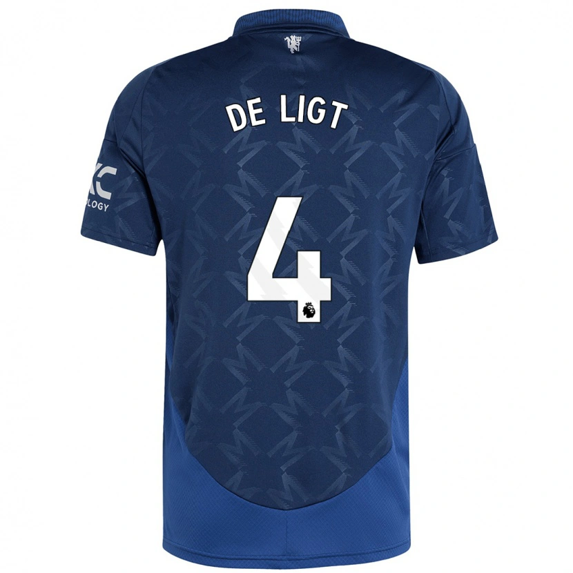 Danxen Enfant Maillot Matthijs De Ligt #4 Indigo Tenues Extérieur 2024/25 T-Shirt