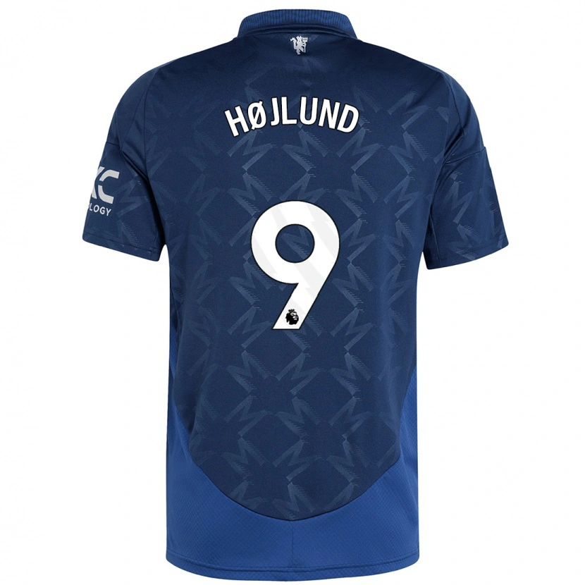 Danxen Enfant Maillot Rasmus Højlund #9 Indigo Tenues Extérieur 2024/25 T-Shirt