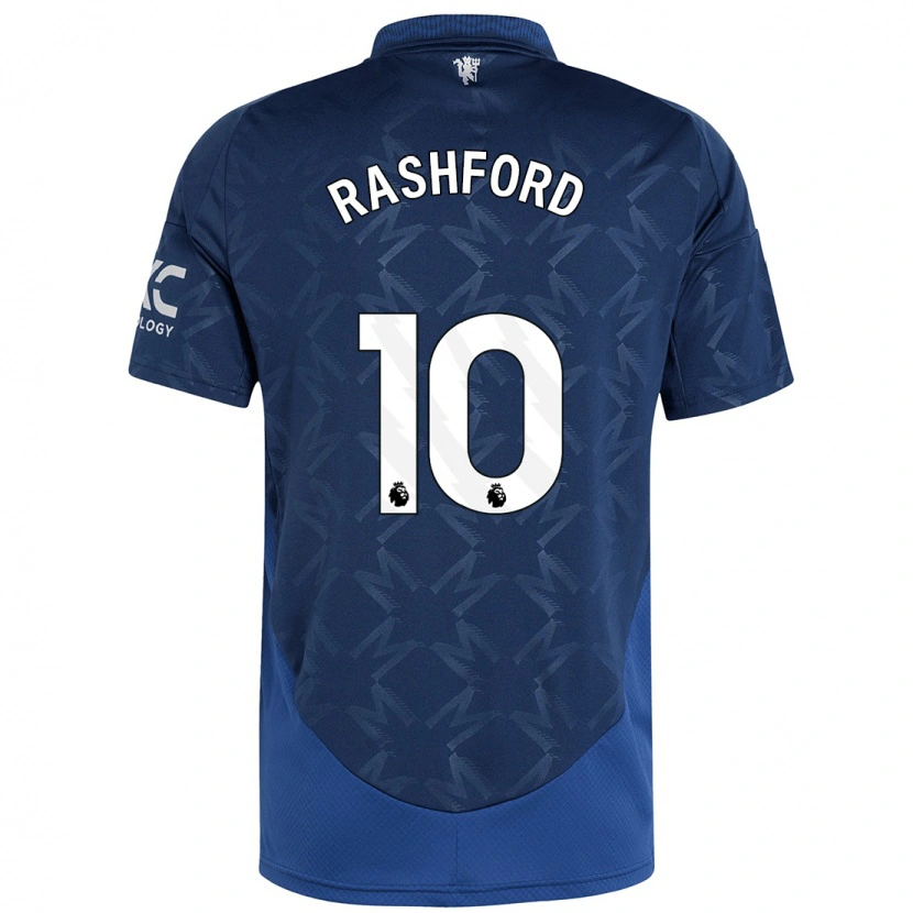 Danxen Enfant Maillot Marcus Rashford #10 Indigo Tenues Extérieur 2024/25 T-Shirt