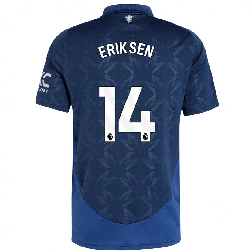 Danxen Enfant Maillot Christian Eriksen #14 Indigo Tenues Extérieur 2024/25 T-Shirt