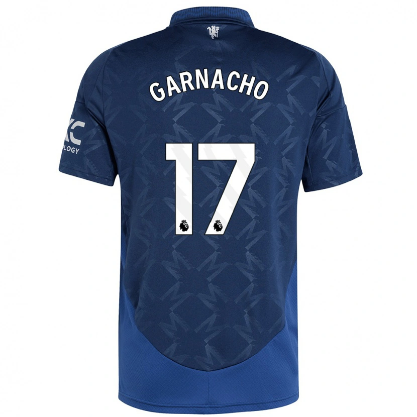 Danxen Enfant Maillot Alejandro Garnacho #17 Indigo Tenues Extérieur 2024/25 T-Shirt