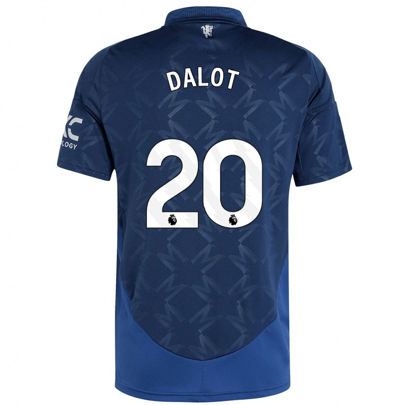 Danxen Enfant Maillot Diogo Dalot #20 Indigo Tenues Extérieur 2024/25 T-Shirt