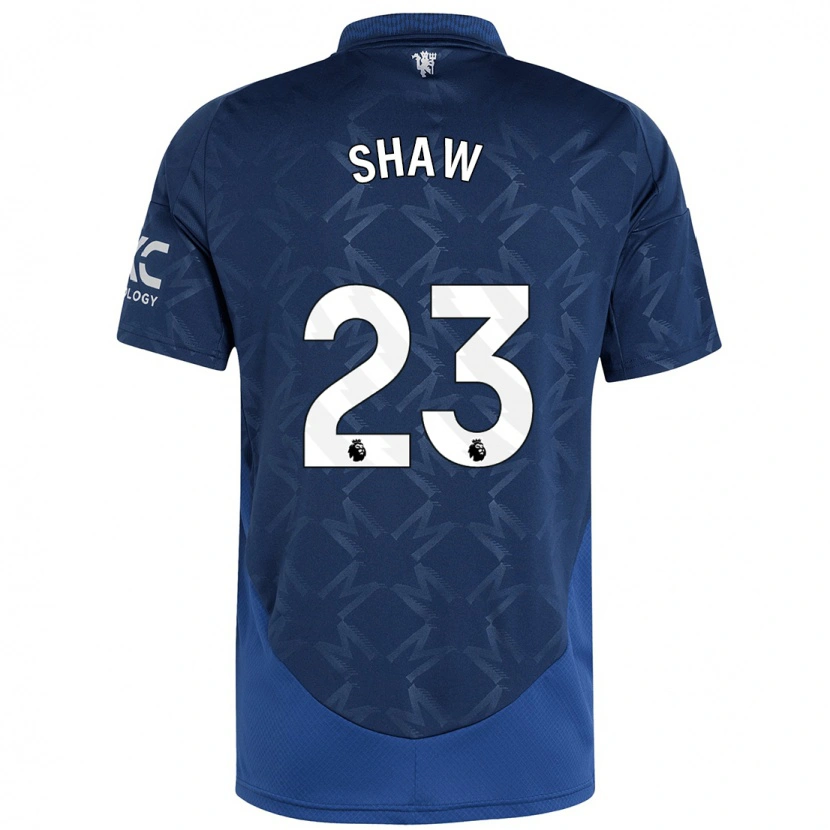 Danxen Enfant Maillot Luke Shaw #23 Indigo Tenues Extérieur 2024/25 T-Shirt