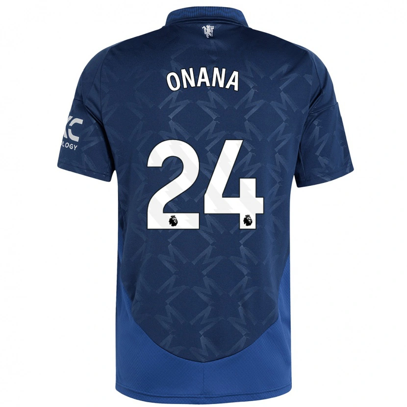 Danxen Enfant Maillot André Onana #24 Indigo Tenues Extérieur 2024/25 T-Shirt