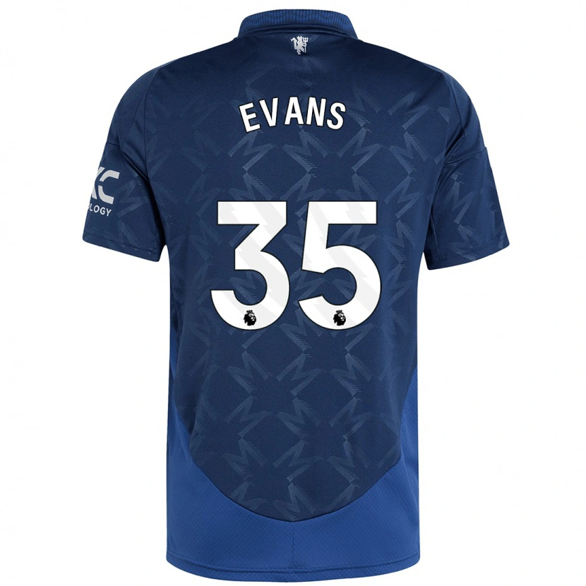 Danxen Enfant Maillot Jonny Evans #35 Indigo Tenues Extérieur 2024/25 T-Shirt