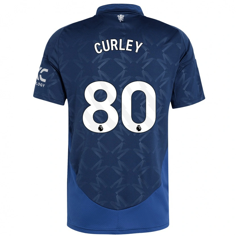 Danxen Enfant Maillot Ruben Curley #80 Indigo Tenues Extérieur 2024/25 T-Shirt