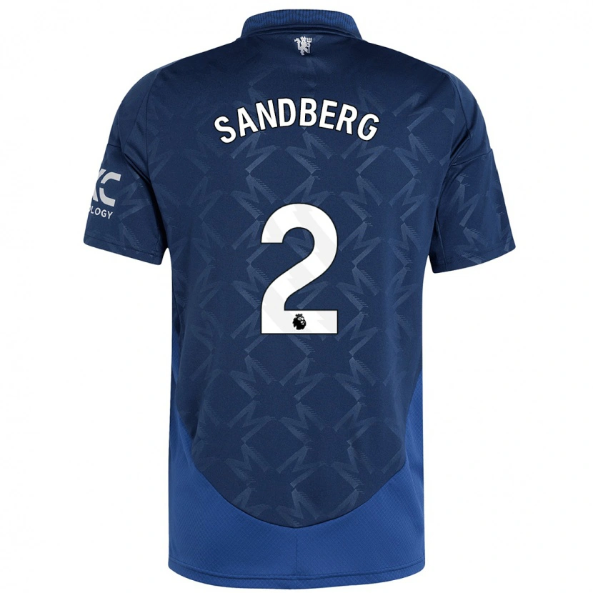 Danxen Enfant Maillot Anna Sandberg #2 Indigo Tenues Extérieur 2024/25 T-Shirt