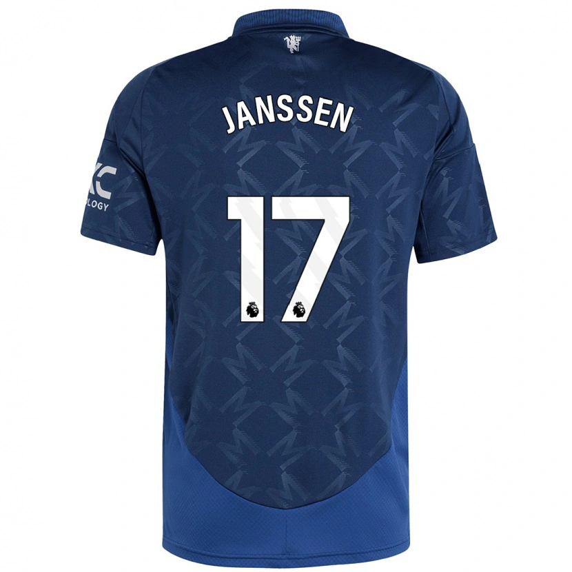 Danxen Enfant Maillot Dominique Janssen #17 Indigo Tenues Extérieur 2024/25 T-Shirt