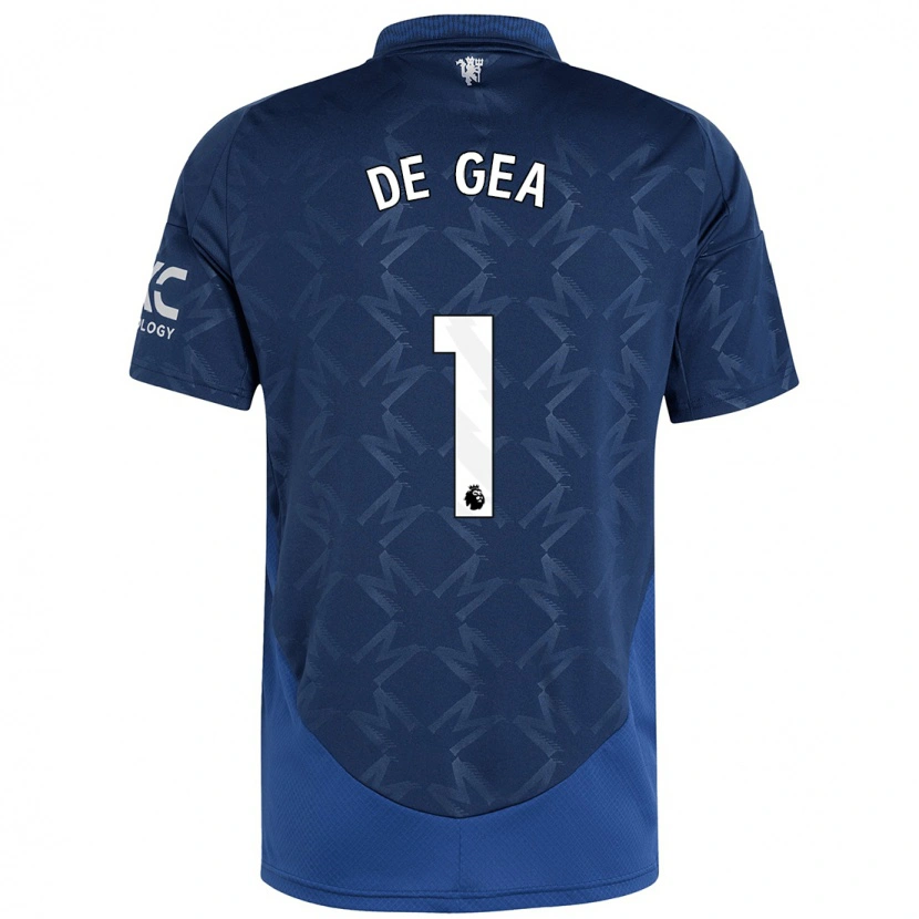 Danxen Enfant Maillot David De Gea #1 Indigo Tenues Extérieur 2024/25 T-Shirt