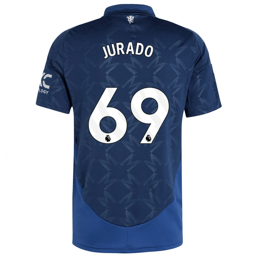 Danxen Enfant Maillot Marc Jurado #69 Indigo Tenues Extérieur 2024/25 T-Shirt