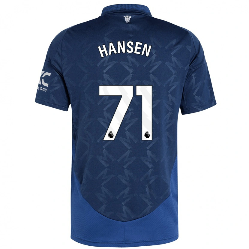 Danxen Enfant Maillot Isak Hansen-Aaroen #71 Indigo Tenues Extérieur 2024/25 T-Shirt