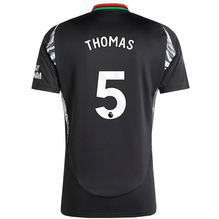 Danxen Enfant Maillot Thomas Partey #5 Noir Tenues Extérieur 2024/25 T-Shirt