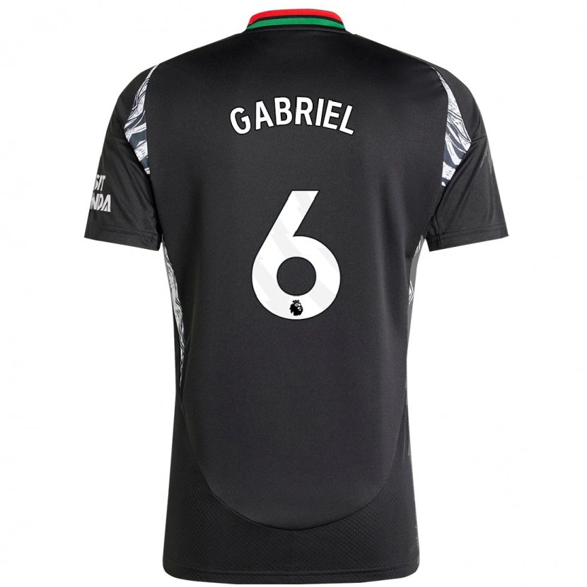 Danxen Enfant Maillot Gabriel Magalhães #6 Noir Tenues Extérieur 2024/25 T-Shirt