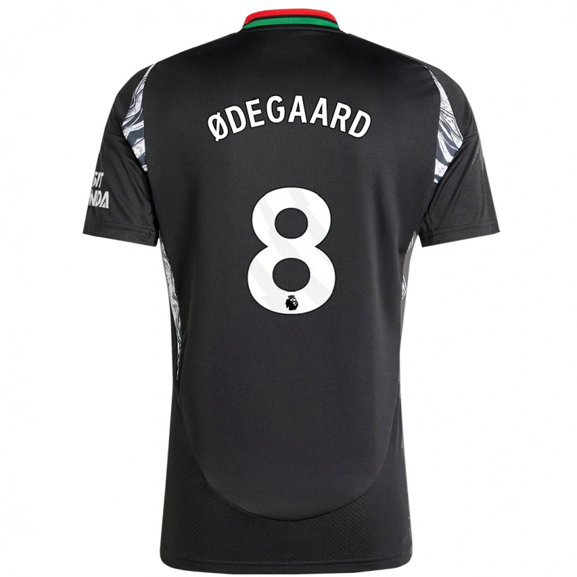 Danxen Enfant Maillot Martin Ødegaard #8 Noir Tenues Extérieur 2024/25 T-Shirt