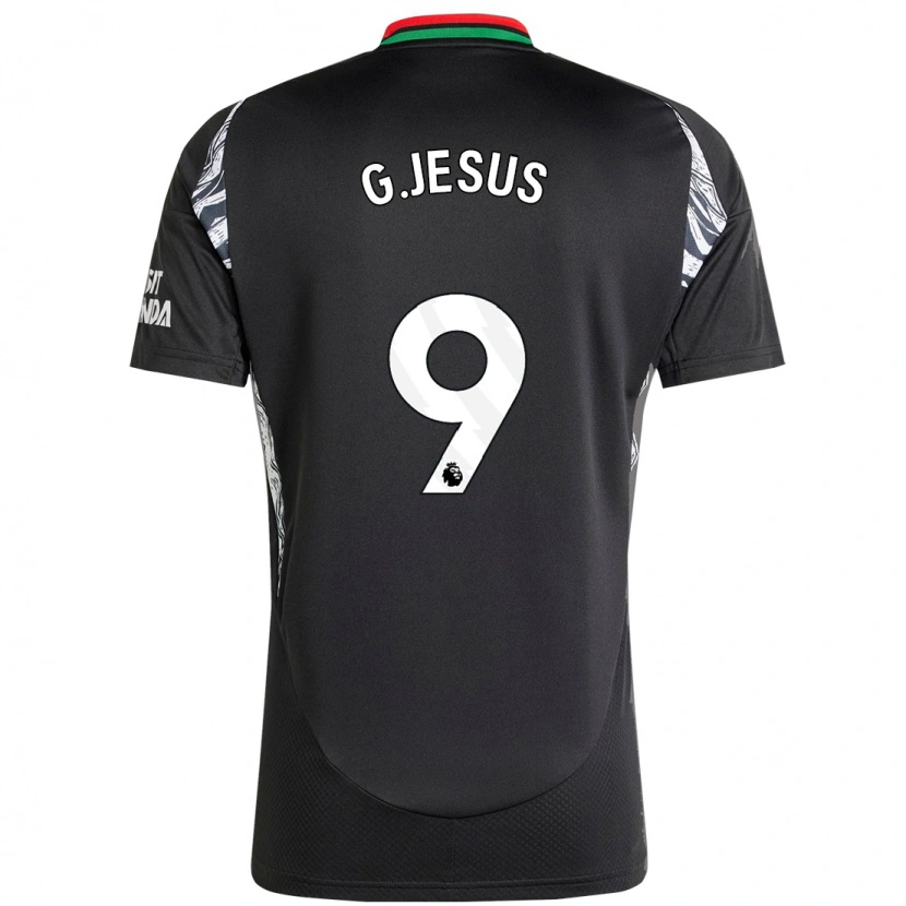 Danxen Enfant Maillot Gabriel Jesus #9 Noir Tenues Extérieur 2024/25 T-Shirt