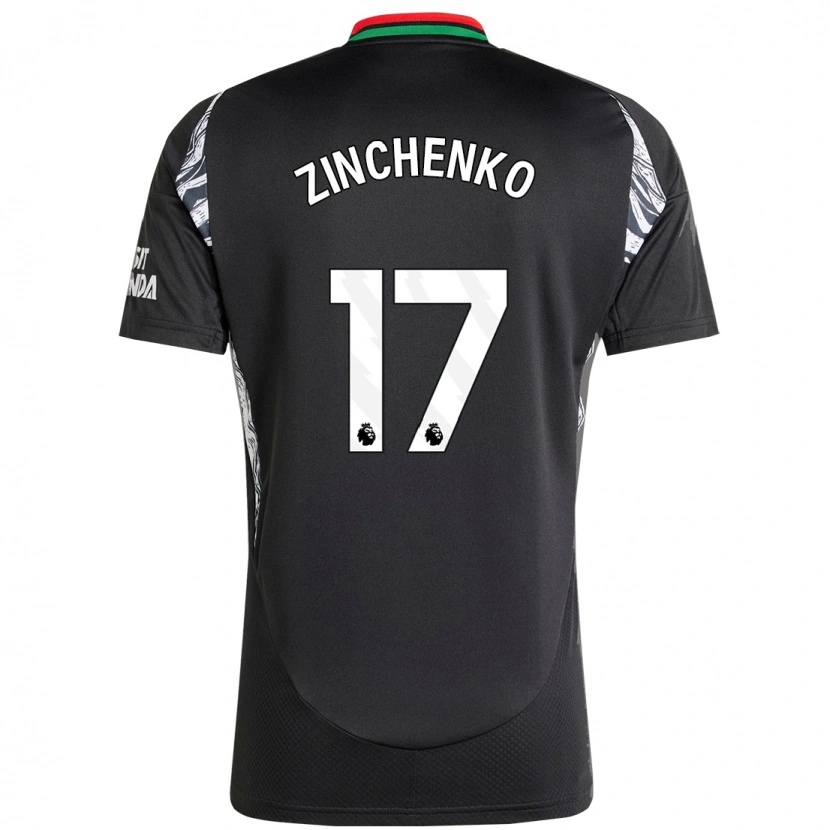 Danxen Enfant Maillot Oleksandr Zinchenko #17 Noir Tenues Extérieur 2024/25 T-Shirt