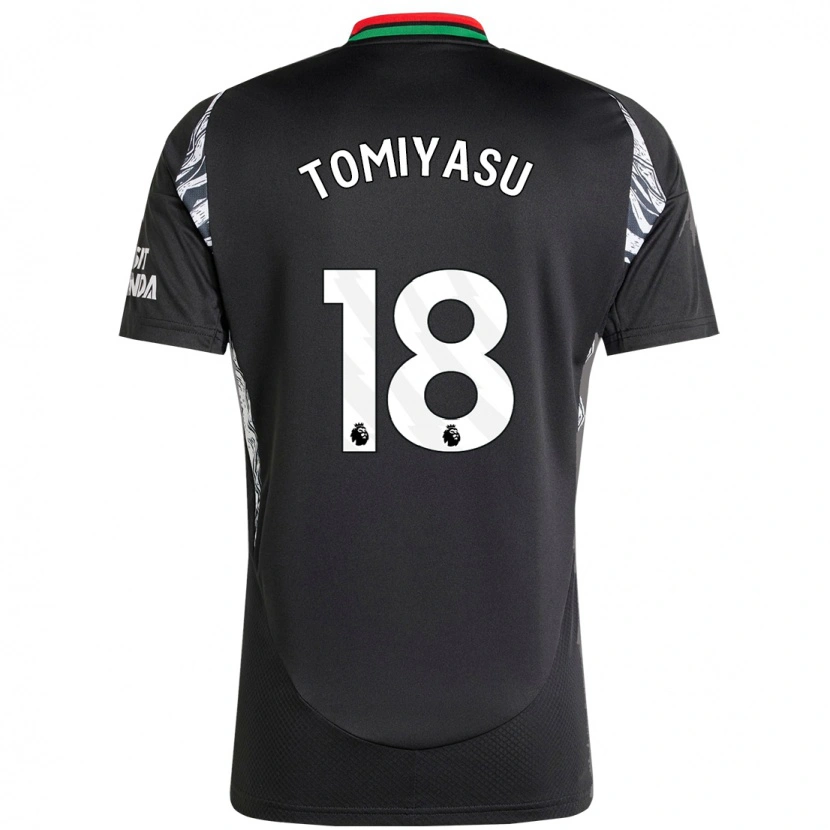 Danxen Enfant Maillot Takehiro Tomiyasu #18 Noir Tenues Extérieur 2024/25 T-Shirt