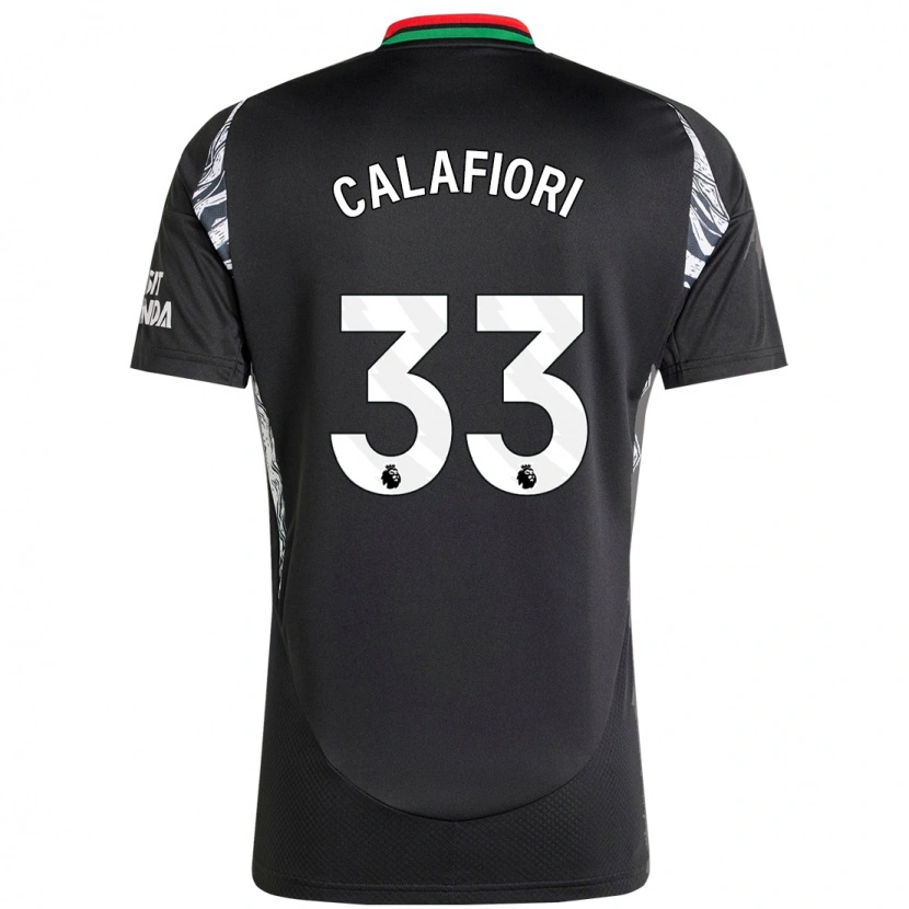 Danxen Enfant Maillot Riccardo Calafiori #33 Noir Tenues Extérieur 2024/25 T-Shirt