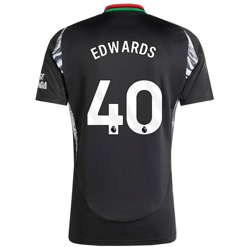 Danxen Enfant Maillot Khayon Edwards #40 Noir Tenues Extérieur 2024/25 T-Shirt