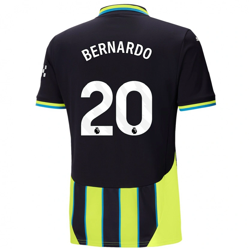 Danxen Enfant Maillot Bernardo Silva #20 Bleu Jaune Tenues Extérieur 2024/25 T-Shirt