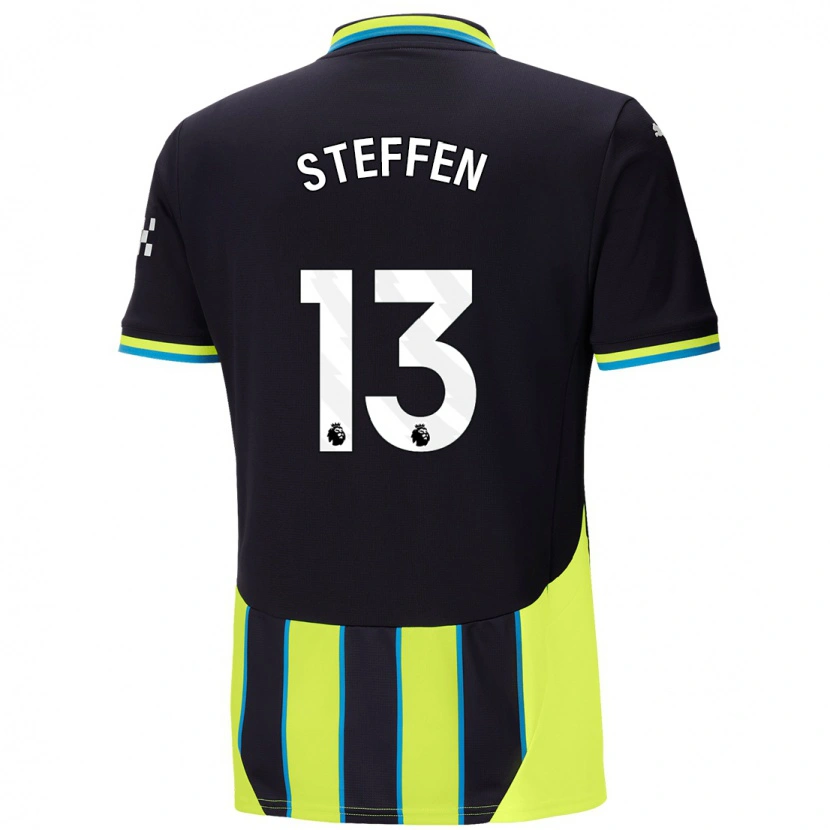 Danxen Enfant Maillot Zack Steffen #13 Bleu Jaune Tenues Extérieur 2024/25 T-Shirt