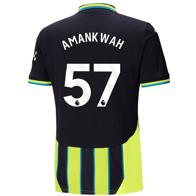 Danxen Enfant Maillot Yeboah Amankwah #57 Bleu Jaune Tenues Extérieur 2024/25 T-Shirt