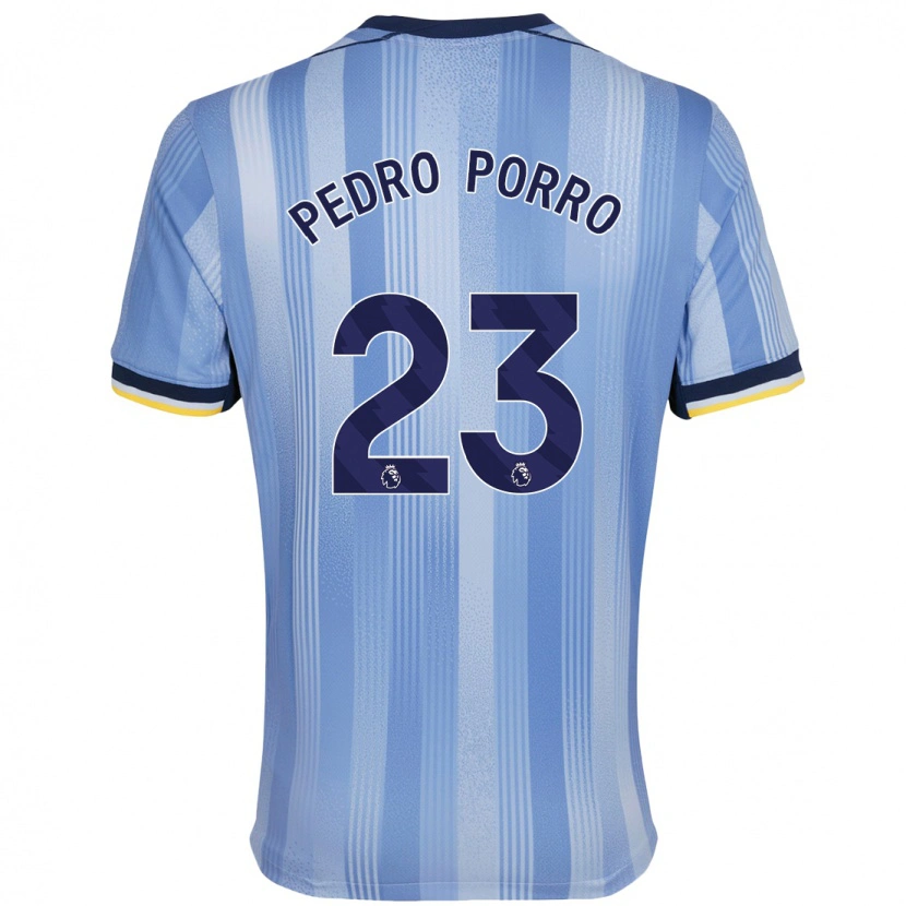 Danxen Enfant Maillot Pedro Porro #23 Bleu Clair Tenues Extérieur 2024/25 T-Shirt