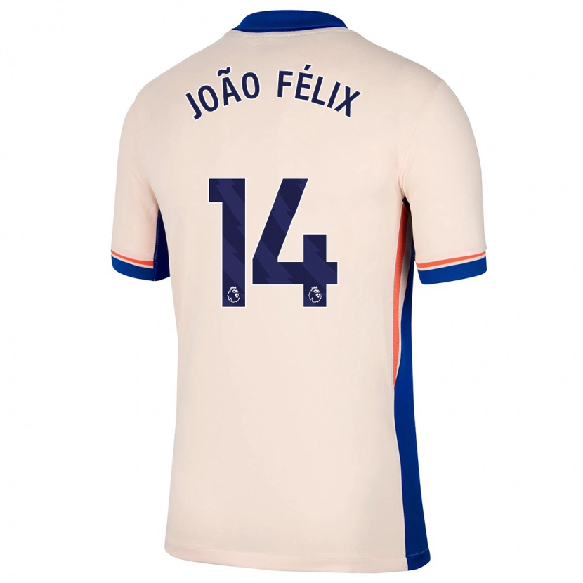 Danxen Enfant Maillot João Félix #14 Beige Clair Tenues Extérieur 2024/25 T-Shirt