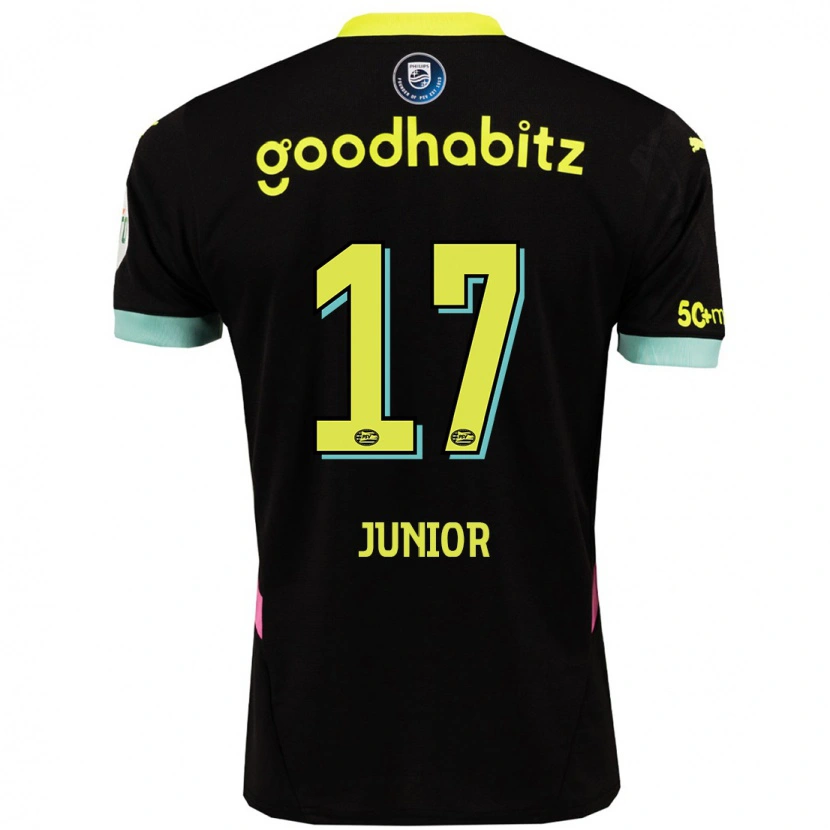 Danxen Enfant Maillot Mauro Júnior #17 Noir Jaune Tenues Extérieur 2024/25 T-Shirt