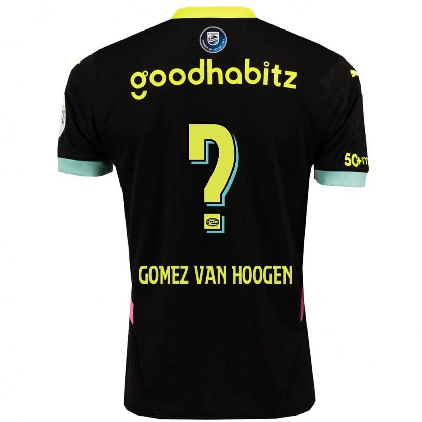 Danxen Enfant Maillot Samuel Gomez Van Hoogen #0 Noir Jaune Tenues Extérieur 2024/25 T-Shirt