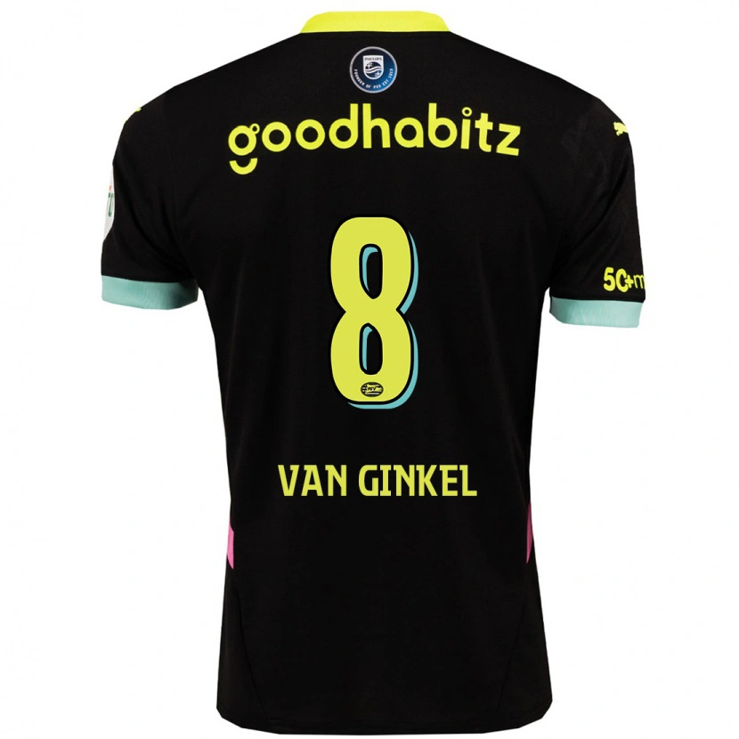 Danxen Enfant Maillot Marco Van Ginkel #8 Noir Jaune Tenues Extérieur 2024/25 T-Shirt