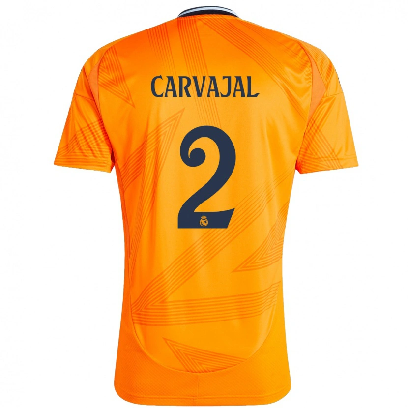 Danxen Enfant Maillot Daniel Carvajal #2 Orange Tenues Extérieur 2024/25 T-Shirt