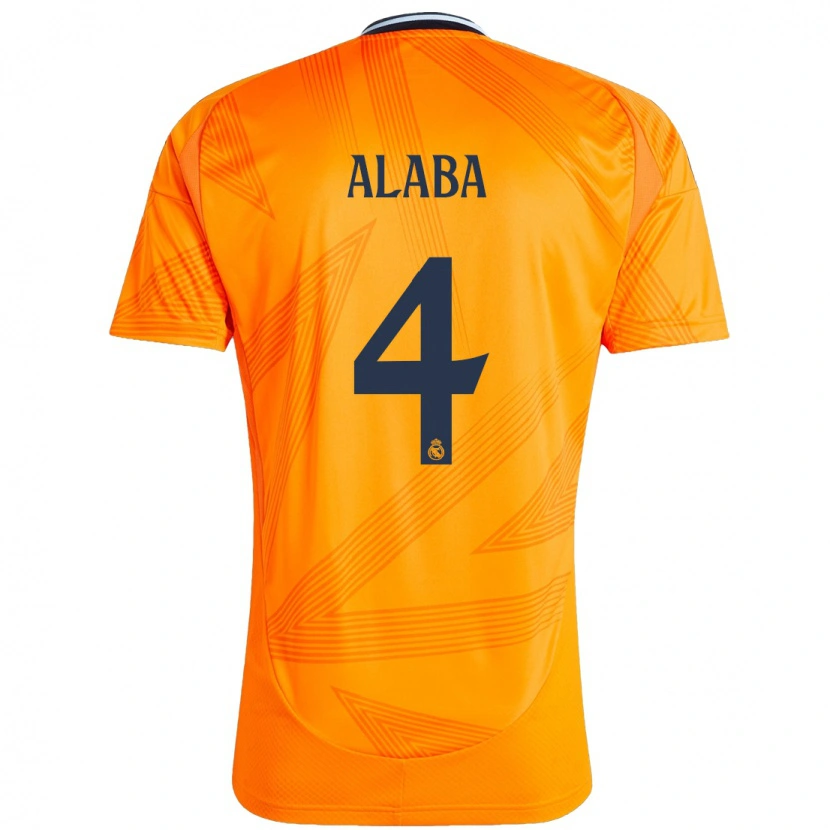 Danxen Enfant Maillot David Alaba #4 Orange Tenues Extérieur 2024/25 T-Shirt