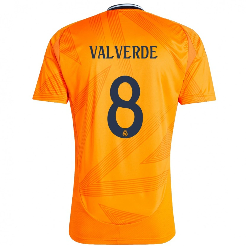 Danxen Enfant Maillot Federico Valverde #8 Orange Tenues Extérieur 2024/25 T-Shirt