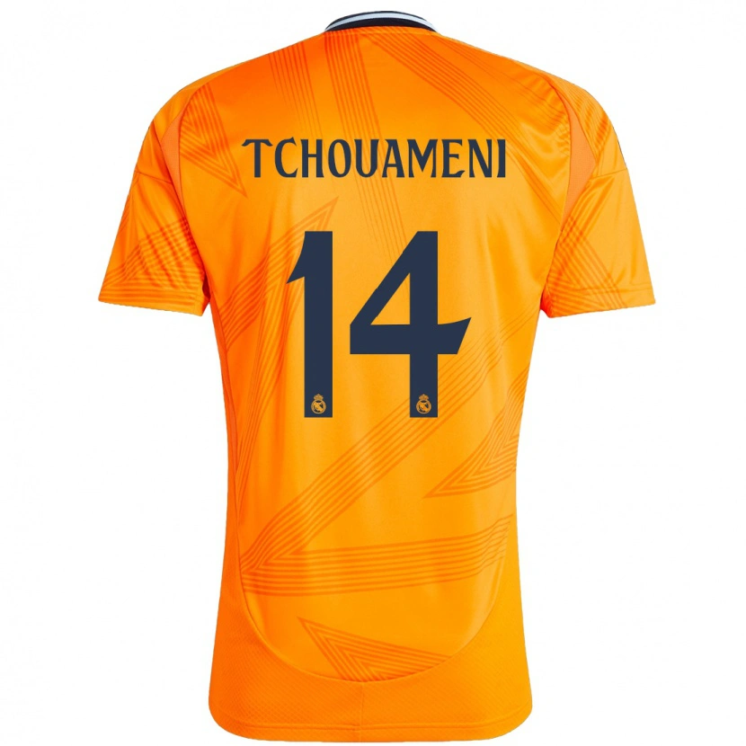 Danxen Enfant Maillot Aurélien Tchouaméni #14 Orange Tenues Extérieur 2024/25 T-Shirt