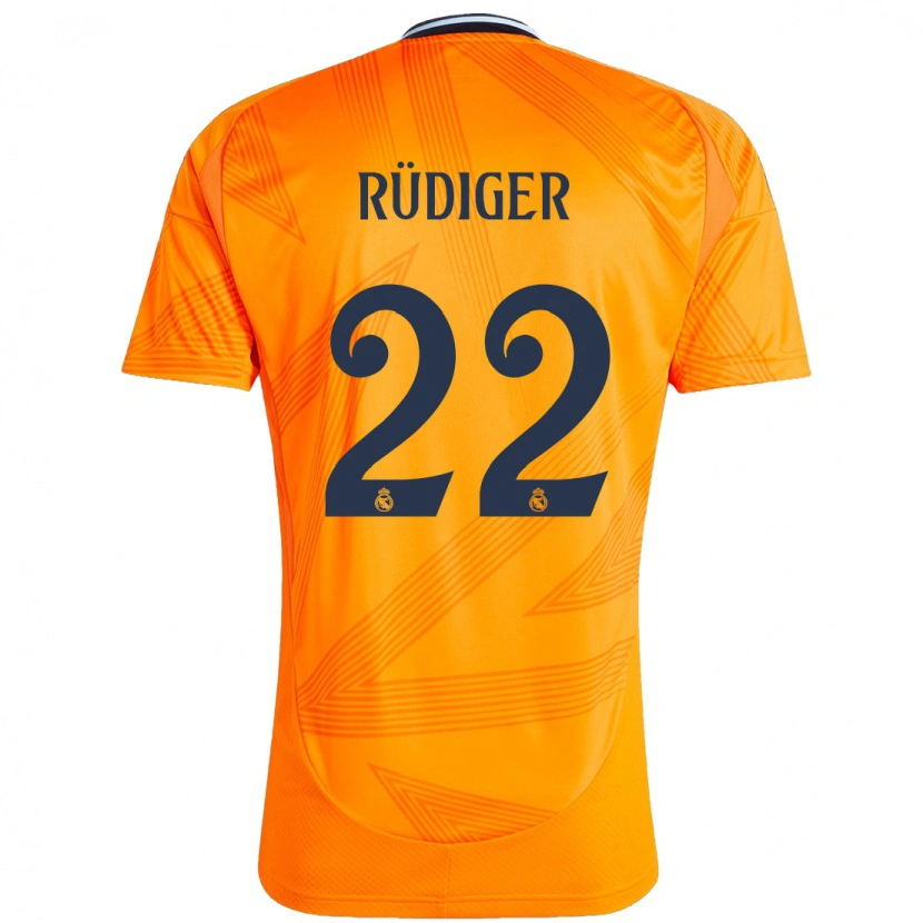 Danxen Enfant Maillot Antonio Rüdiger #22 Orange Tenues Extérieur 2024/25 T-Shirt