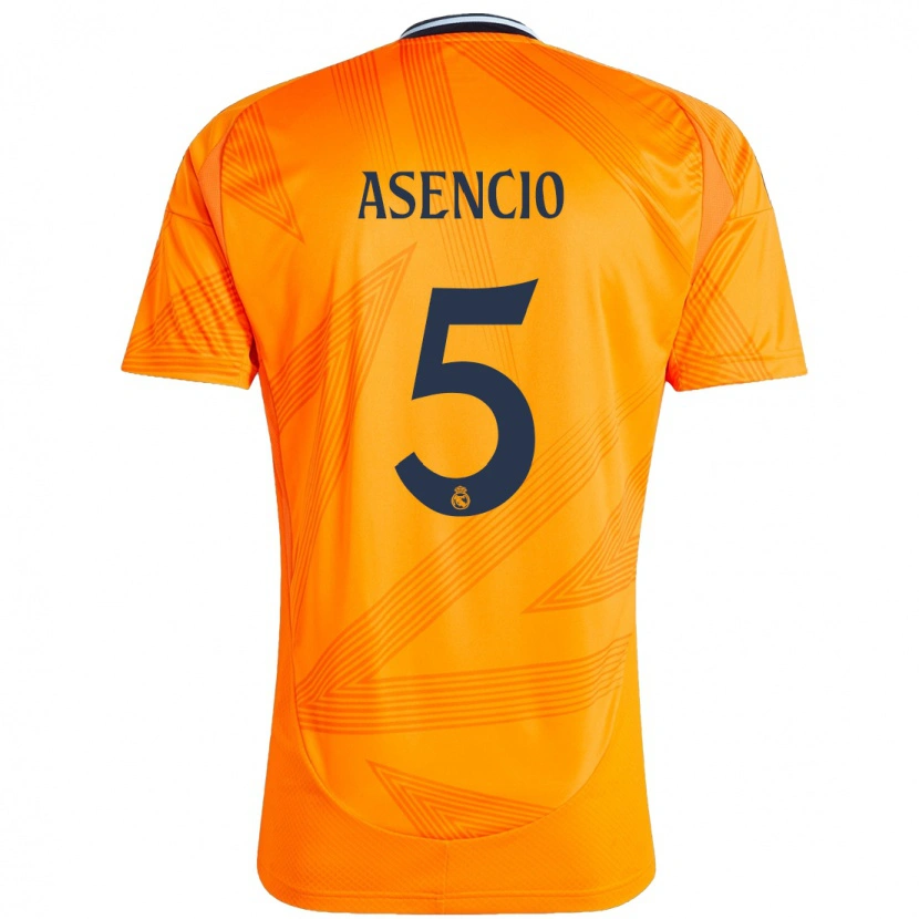 Danxen Enfant Maillot Raúl Asencio #5 Orange Tenues Extérieur 2024/25 T-Shirt