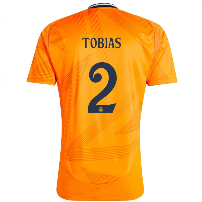 Danxen Enfant Maillot Vinícius Tobias #2 Orange Tenues Extérieur 2024/25 T-Shirt