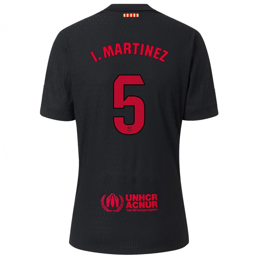 Danxen Enfant Maillot Iñigo Martínez #5 Noir Rouge Tenues Extérieur 2024/25 T-Shirt